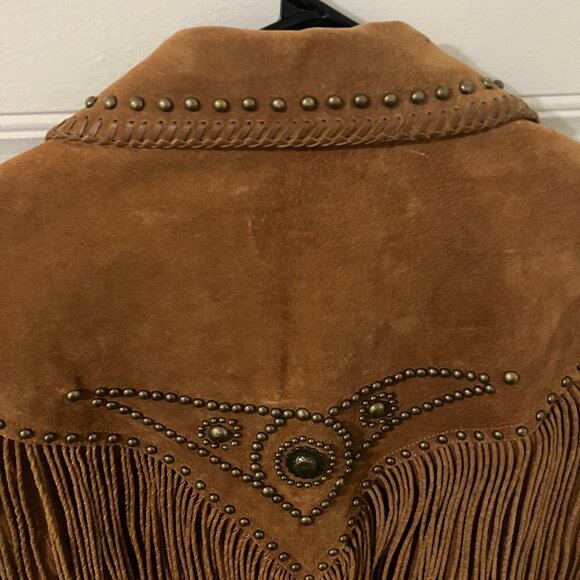 Cripple Creek Roan Leather Fringe Jacket with Studded Pockets & Lapel, NWT - Picture 8 of 10